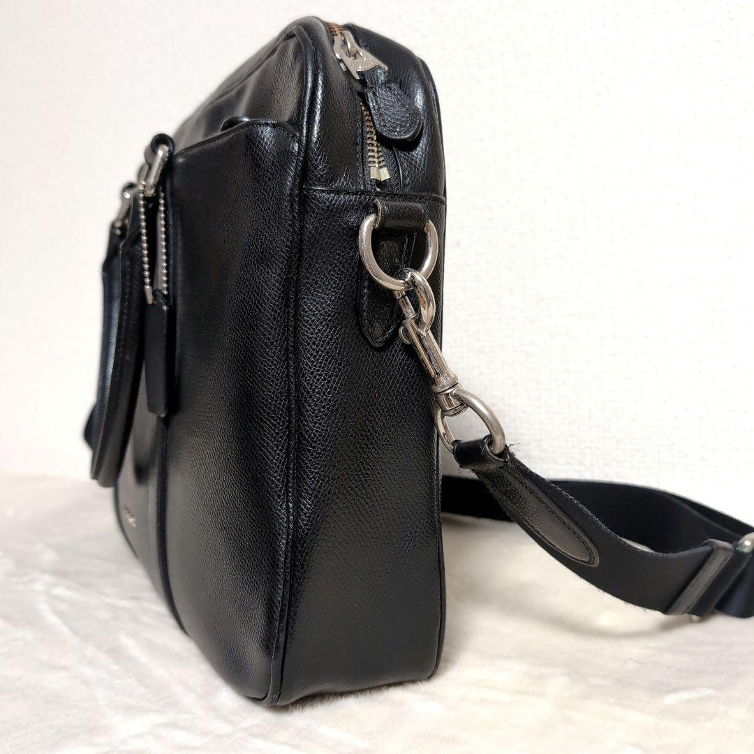 dz49 COACH ブラック 2way レザー ビジネスバッグ