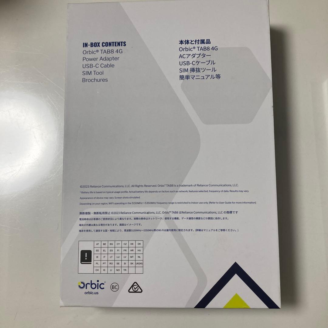 Orbic TAB8-4G 8インチ タブレット