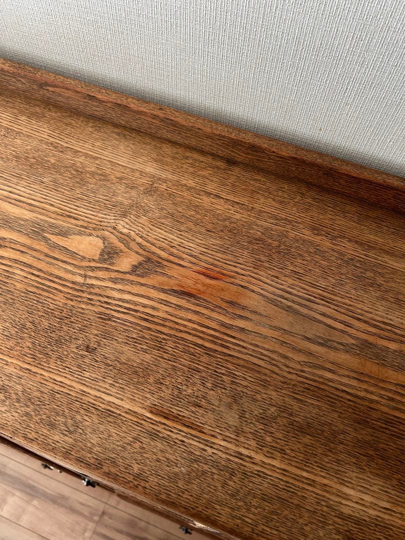 古家具・セン材　キャビネット ガラス扉付き収納棚　ガラスケース