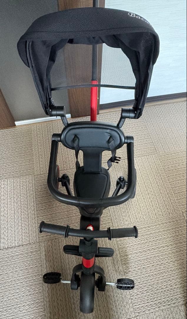 〔美品〕Bacany 三輪車 レッド×ブラック　幼児用自転車　多機能