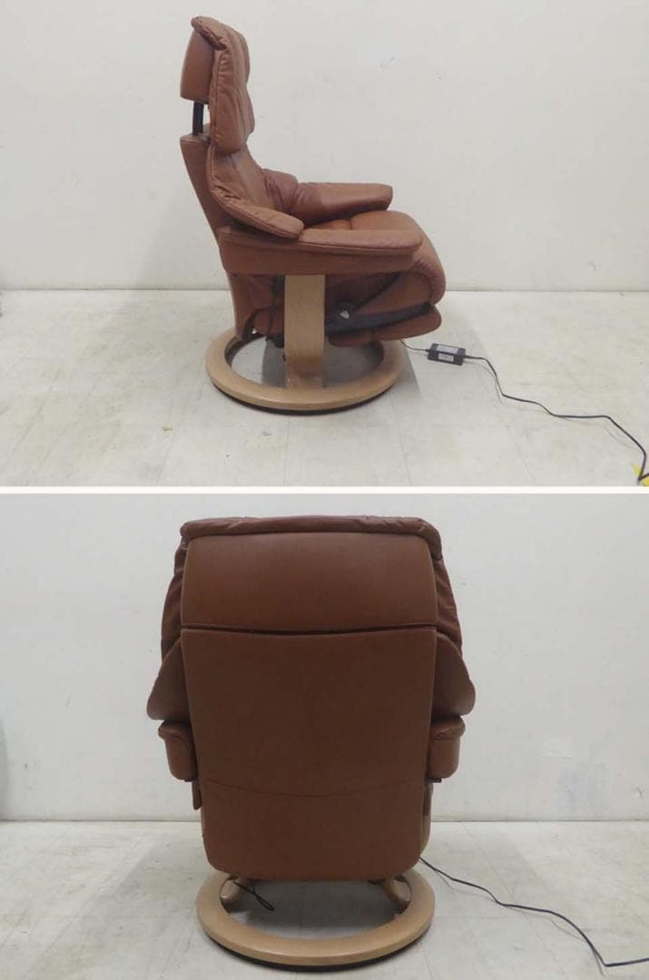 美品■EKORNES エコーネス■電動ストレスレスソファ レノ オットマン内臓