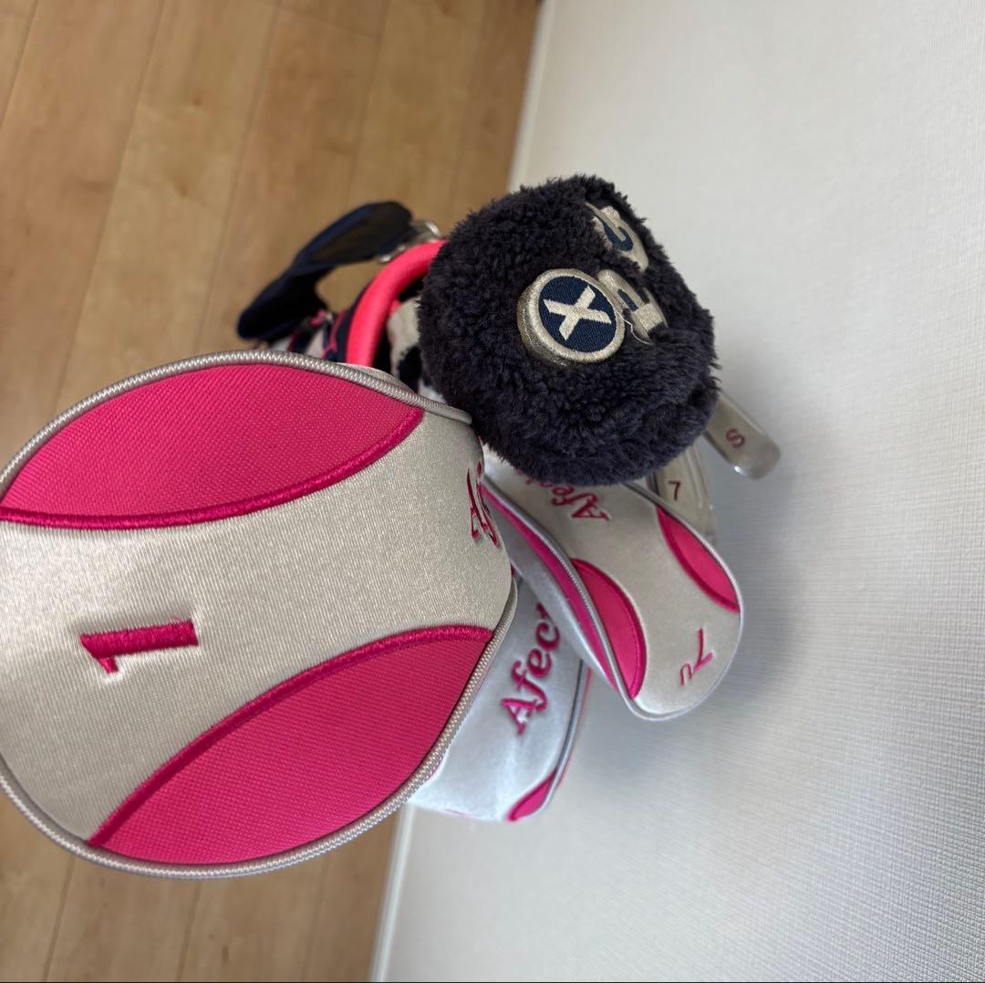 美品　送料込　afectoレディース用ゴルフクラブセット　初心者キャディバッグ付