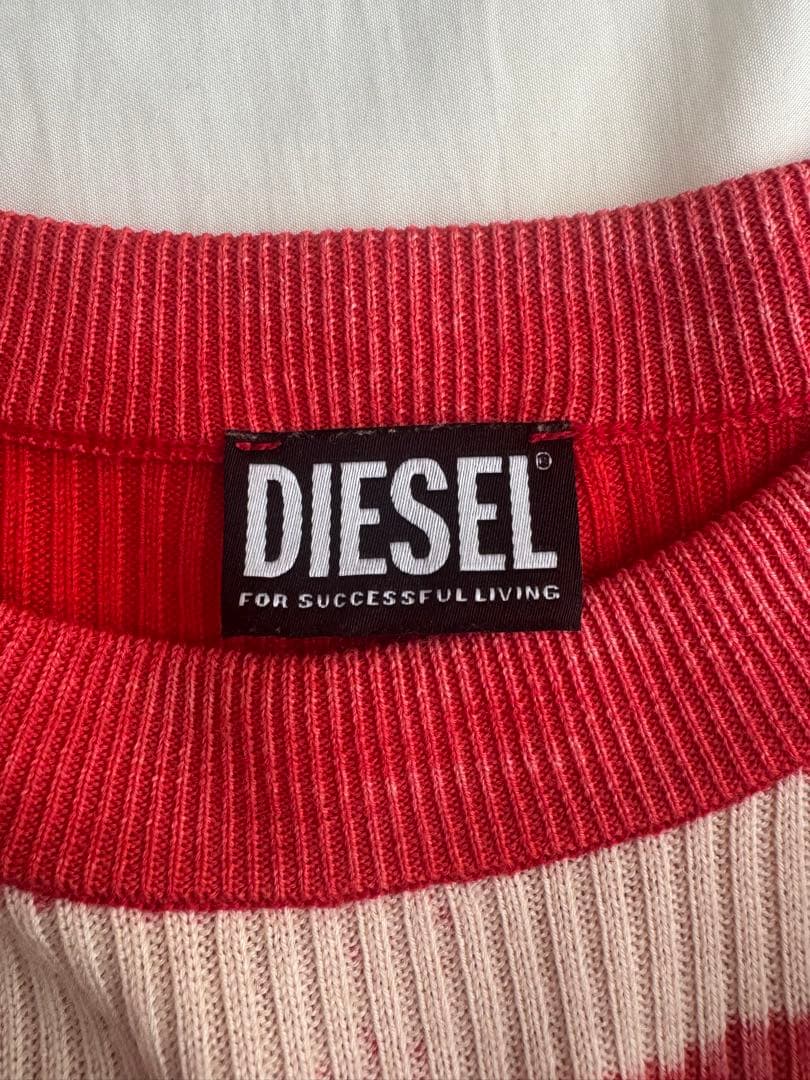 DIESEL 赤 リブ編み セーター