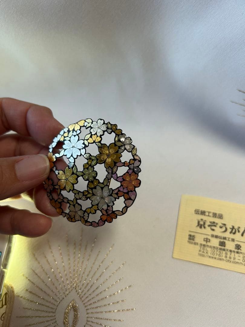 京ぞうがん　桜のブローチ・ペンダントトップ2WAY 中嶋象嵌