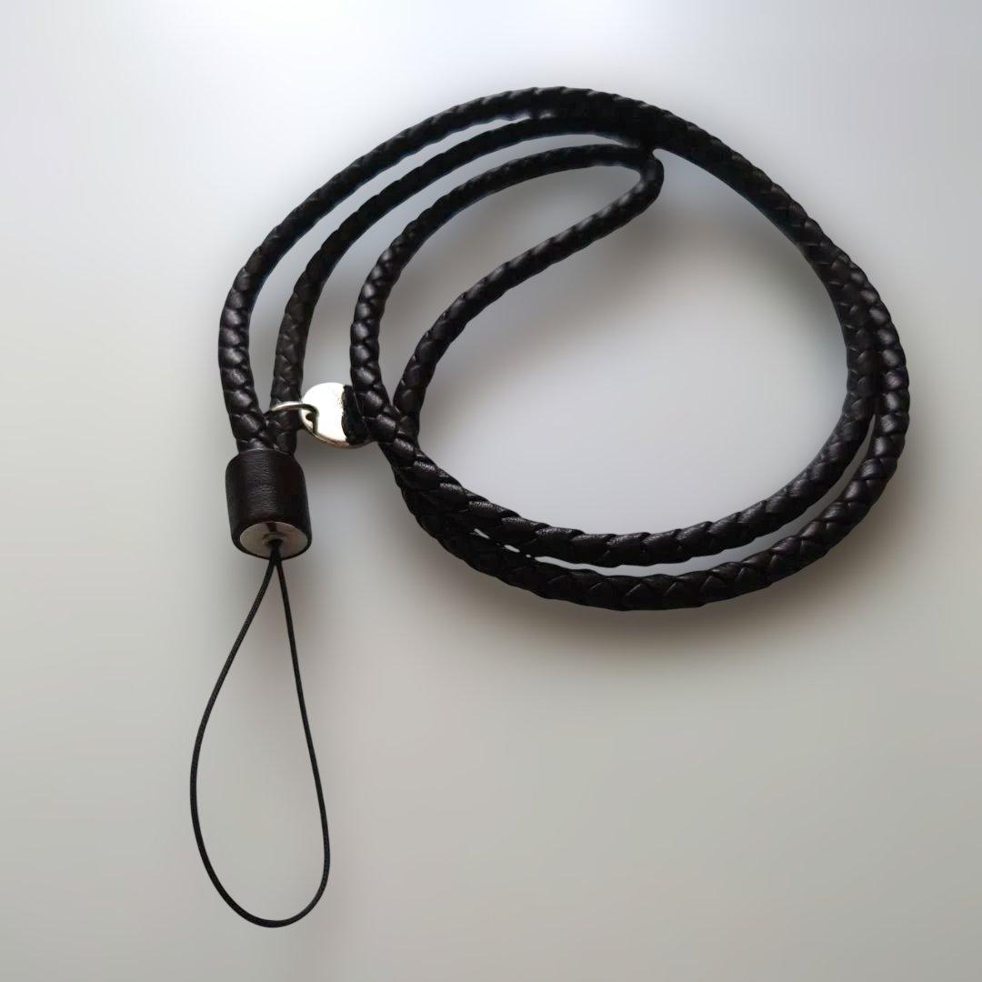 未使用＊ボッテガヴェネタ ネックストラップ イントレチャート ダークブラウン