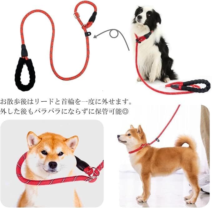 ✾未使用✾犬用リード　8mm ブルー　スリップリード　約110cm