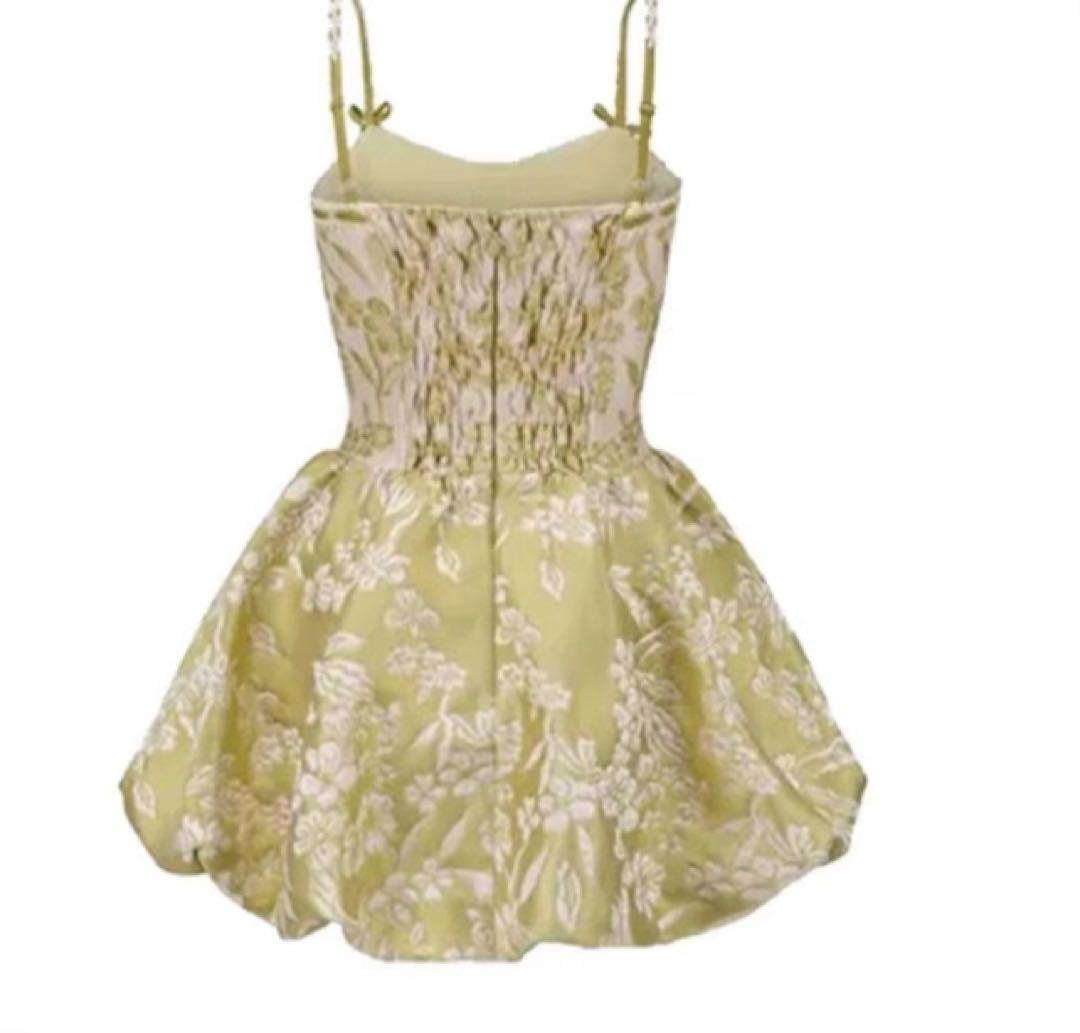 「梨と菊」コルセットドレス グリーン S LACEMADE