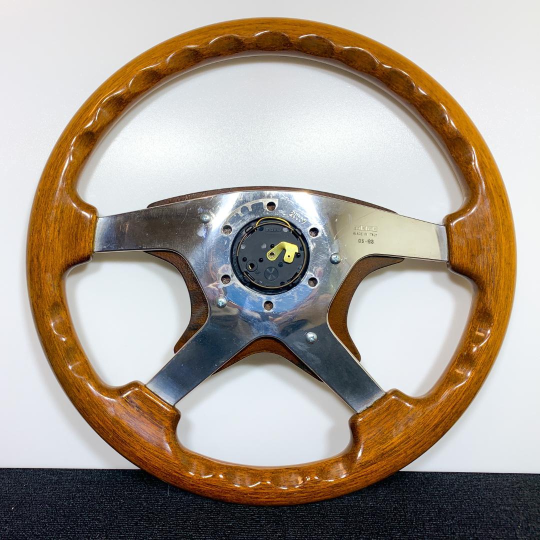 モモ アストラ ウッドステアリング 35.5パイ ホーンボタン付 93年製 希少