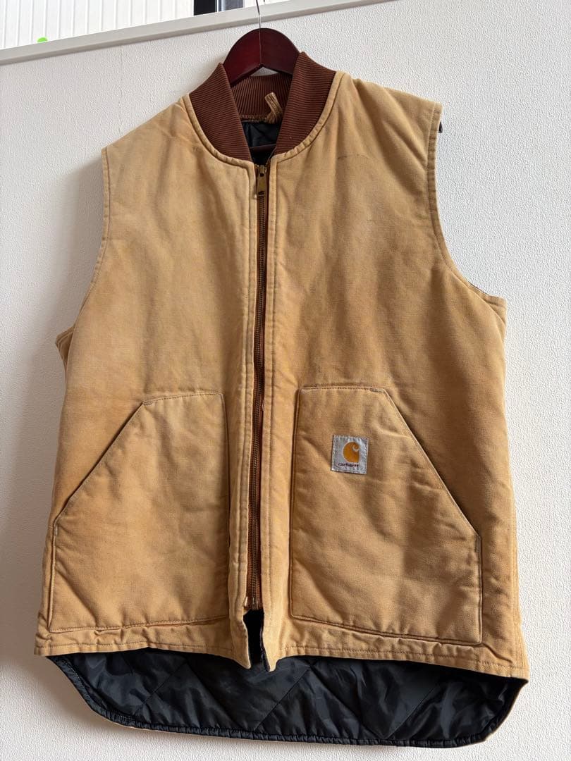 トップス 80s Carhartt Duck Vest L TALL BROWN