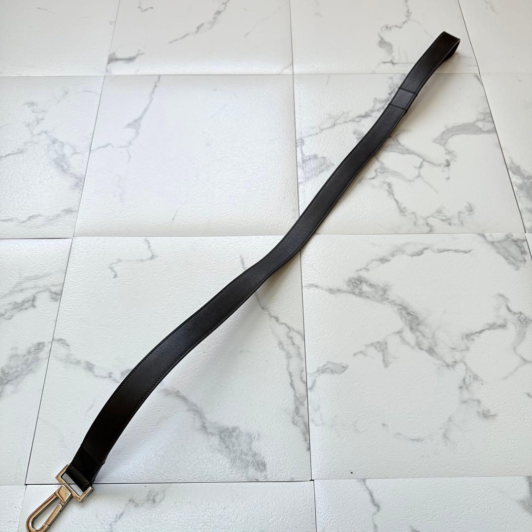 グッチ ロゴ プレート レザー リード 首輪 セット ブラック 中型犬　大型犬