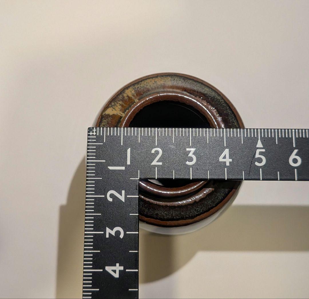 『鬼丸祐輔』高取焼茶入　雪山窯　二代『鬼丸碧山』茶道具　仕覆共箱西陣織龍爪金襴