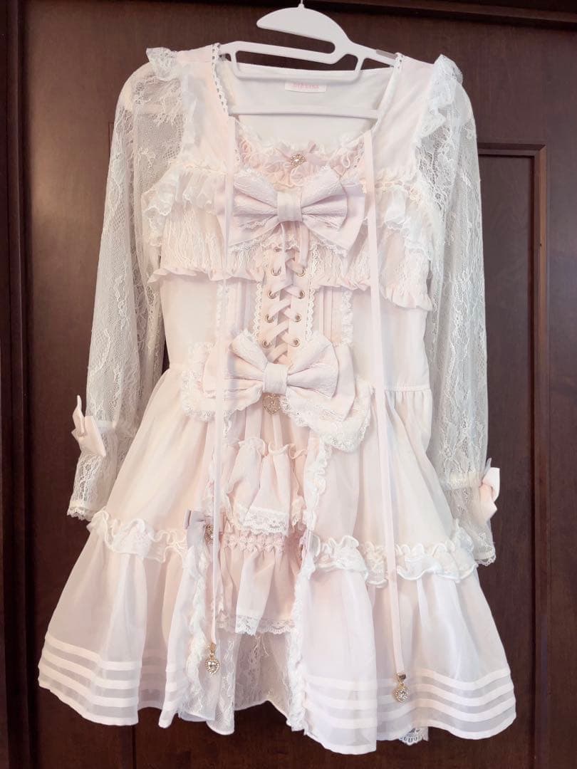 ♡LIZLISA フロントティアードシフォンワンピース ピンク♡