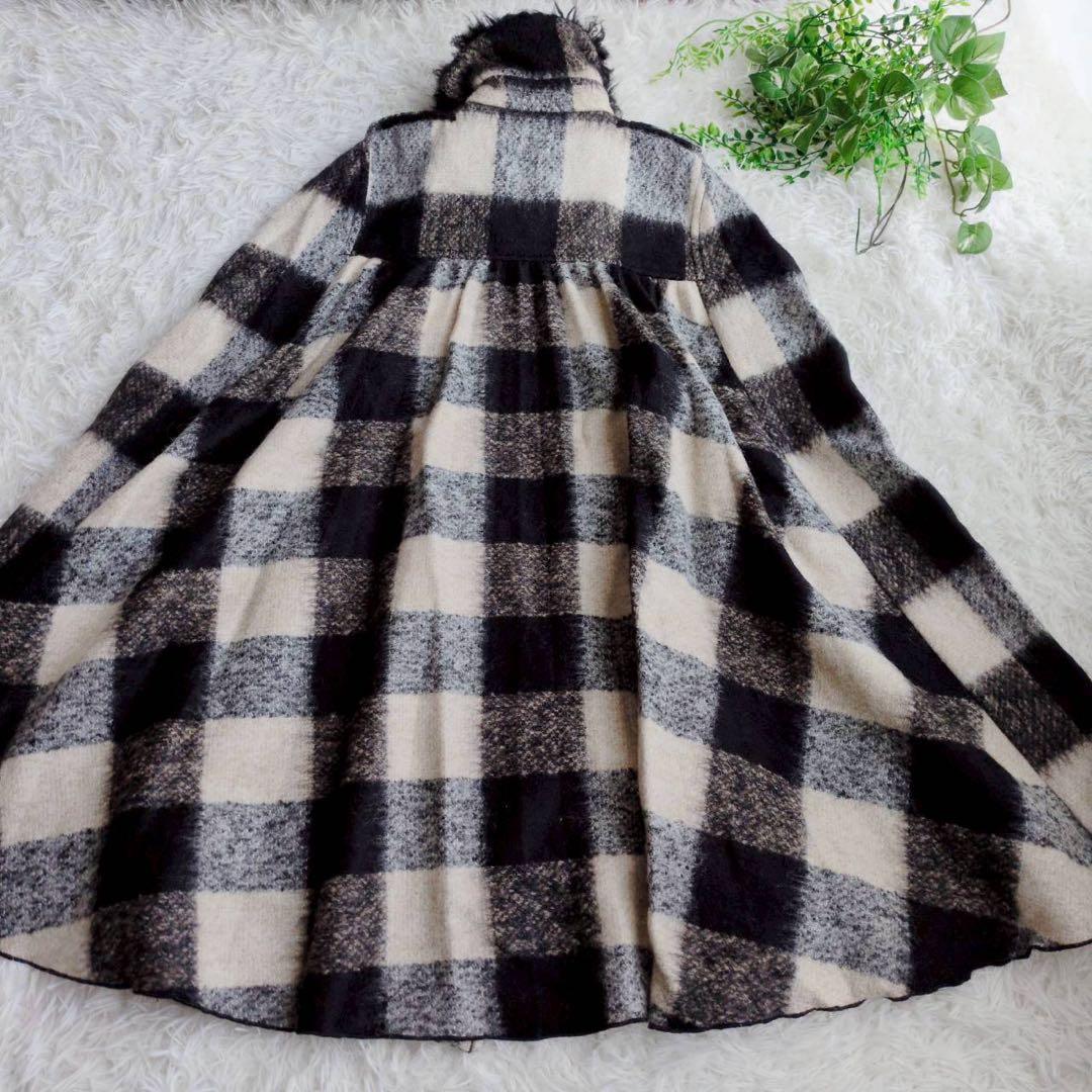 ◾︎入手困難◾︎ レッドヴァレンティノ ダブルブレストケープコート チェック 38