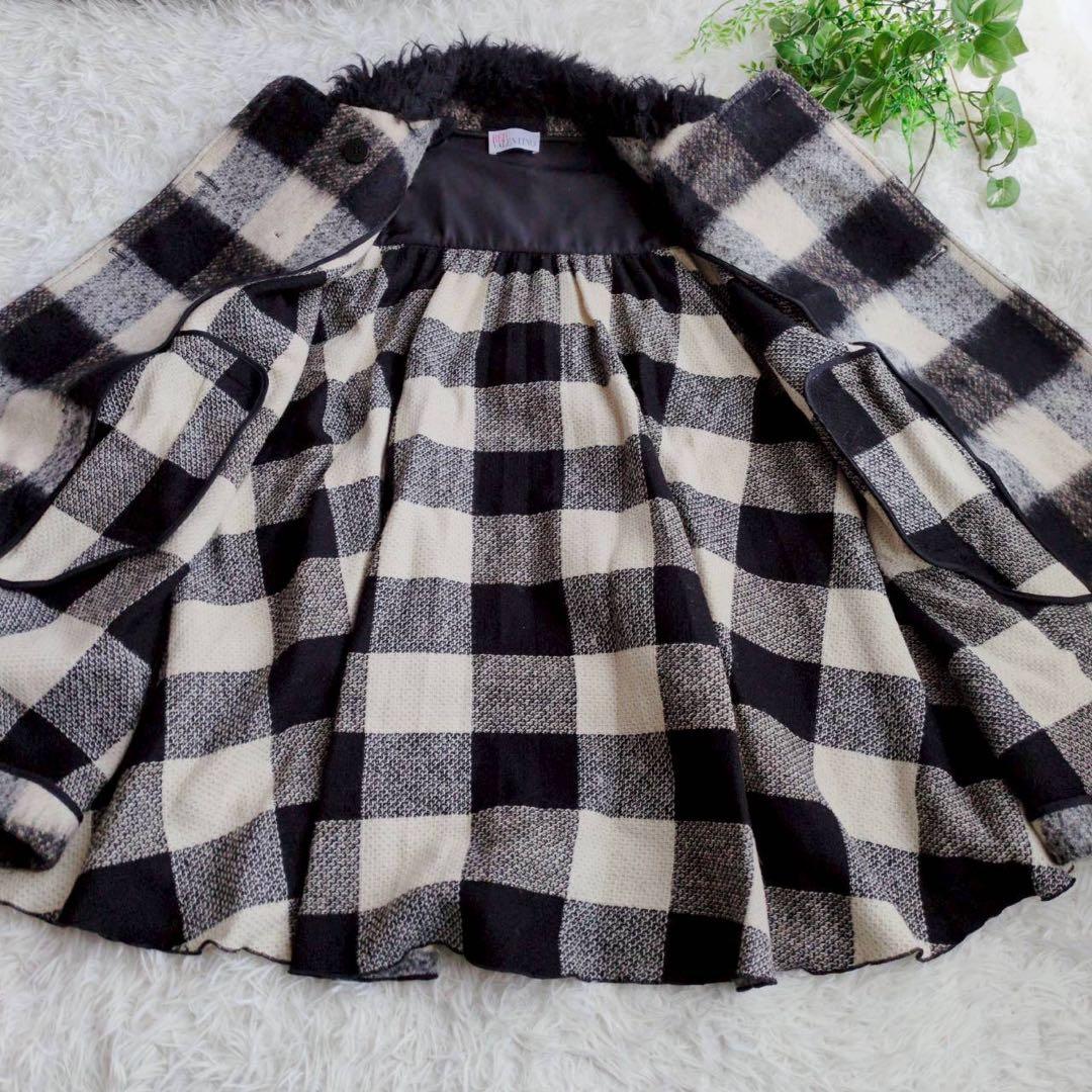 ◾︎入手困難◾︎ レッドヴァレンティノ ダブルブレストケープコート チェック 38