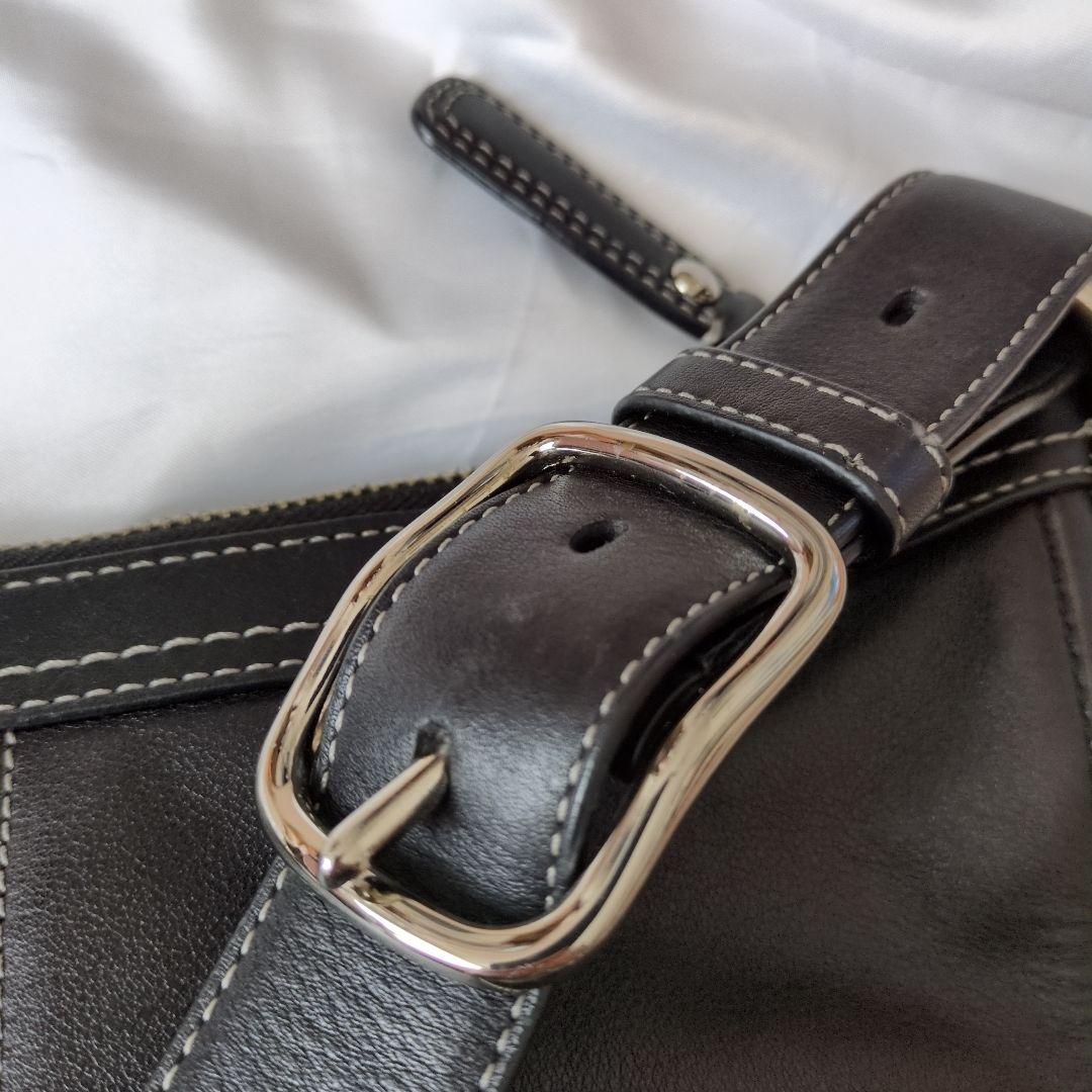 お値下げ、美品、COACH ブラックレザー ショルダーバッグ