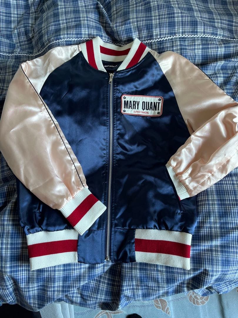 ト*ー様 MARY QUANT スカジャン ネイビー・ピンク