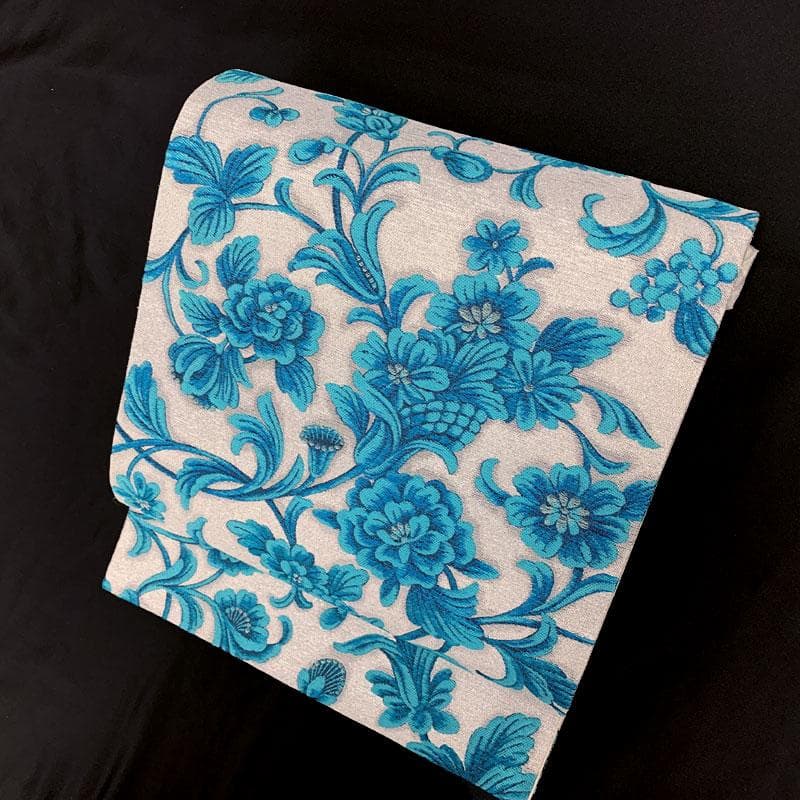 508my18◇西陣織 花唐草 秀華優映文 オリエンタル 銀糸 六通 袋帯◇美品