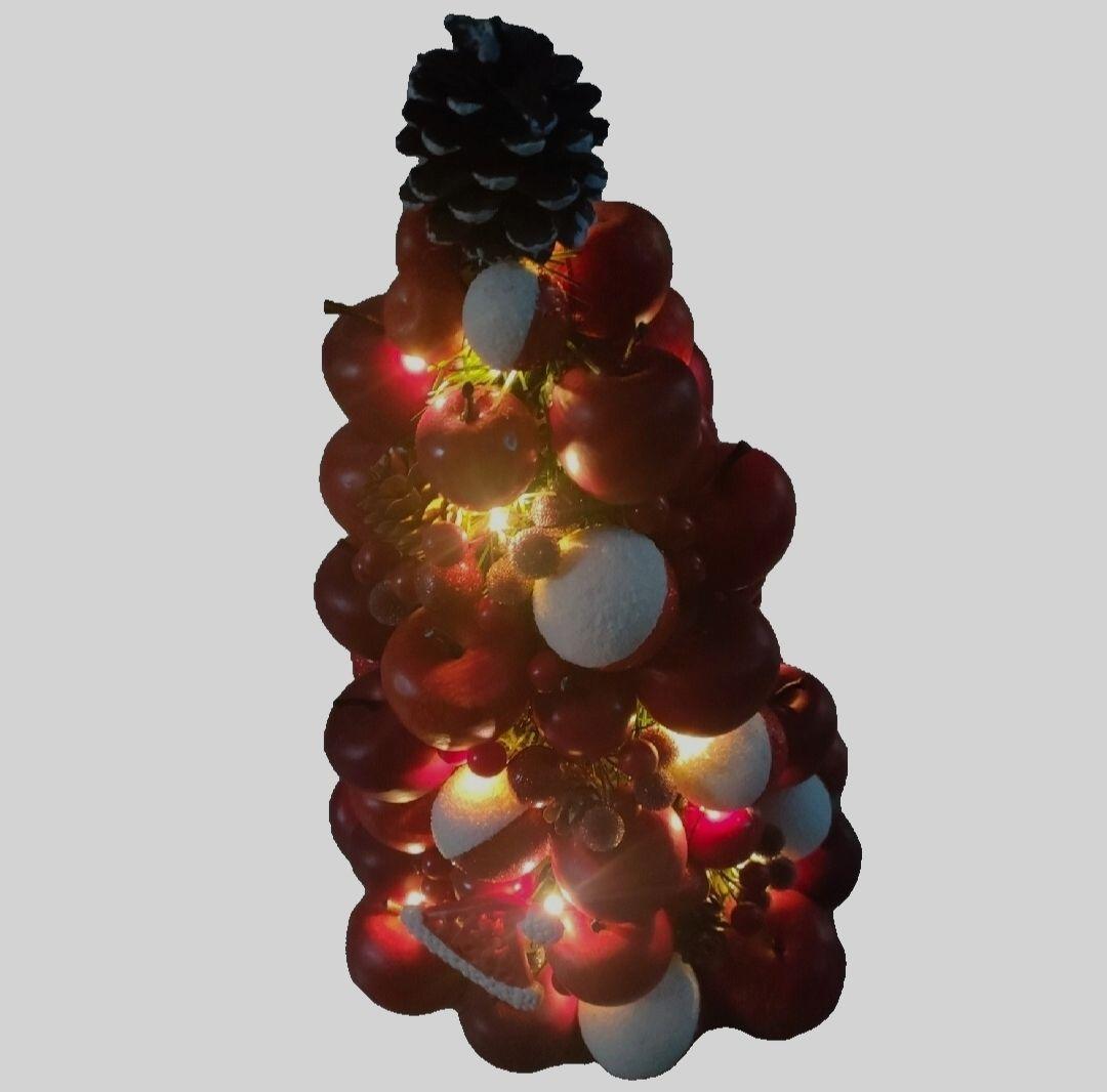 クリスマスツリー 赤いリンゴ LED付きFrancfranc 約33cm