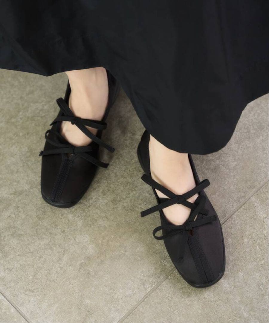 新品未使用 LE TALON Lダブルリボンバレリーナ ブラック 24.0