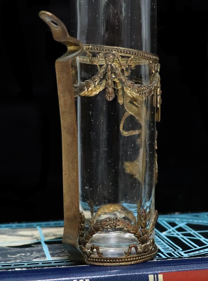 オールド・バカラ 超稀少 1880年 ブロンズ装飾 女神図 花瓶 アンティーク