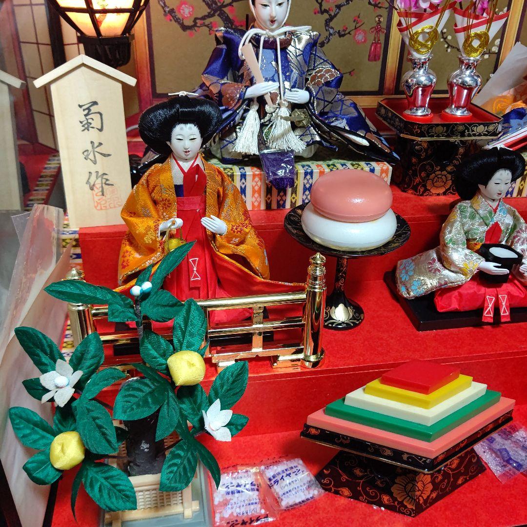 ひな祭り ガラスケース入りひな人形セット