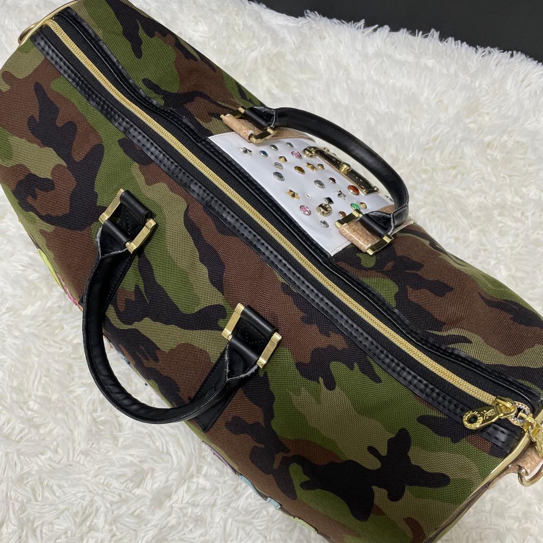 極希少⭐️2way マークアンドロナ ボストンバッグ ロゴプレート スタッズ 迷彩