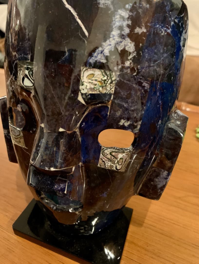 【希少】石仮面の置物（大）　メキシコ　遺跡関係