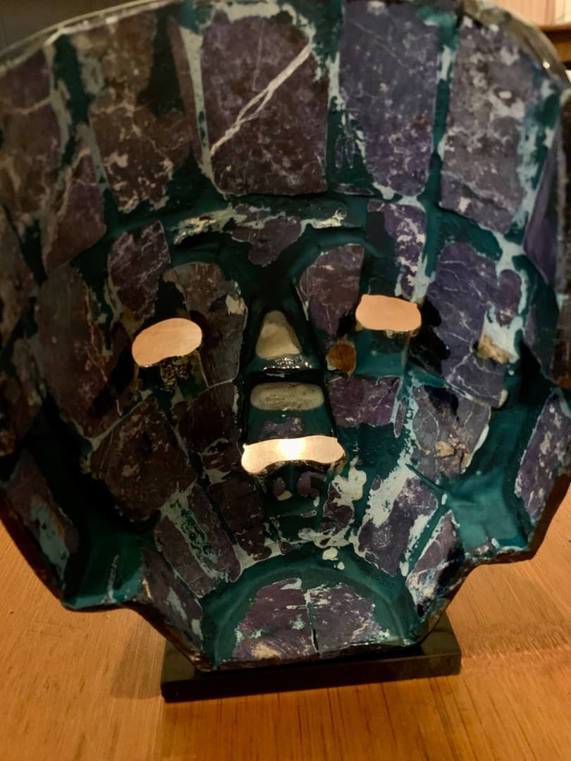 【希少】石仮面の置物（大）　メキシコ　遺跡関係