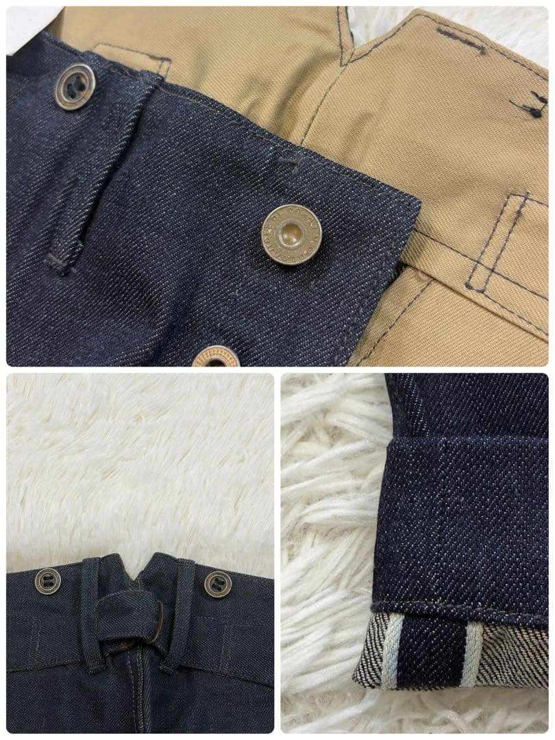 【新品タグ付き】RRL セルビッチデニム シンチバック サスペンダーボタン