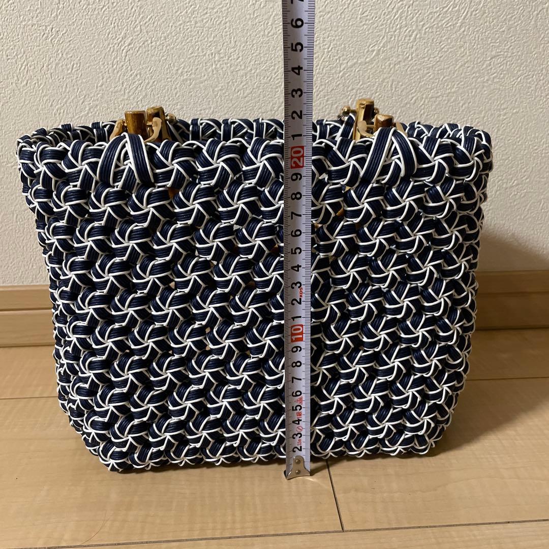 とわ　　花結び編みかごバッグ　3個セット