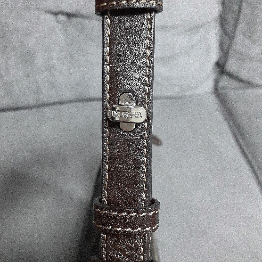 美品 印傳屋 ショルダーバッグ ワンショルダー レザー 花柄 ブラウン