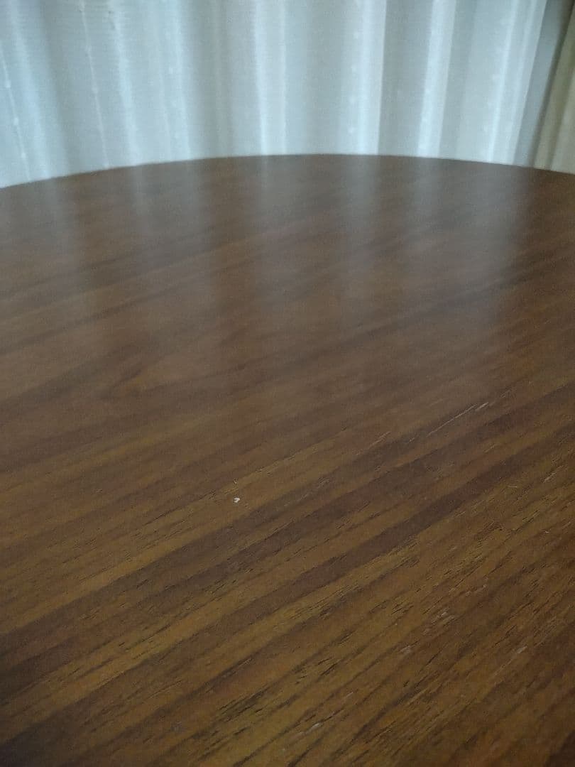 カウンターテーブル　丸　高さ調整　天板回転　ブラウン