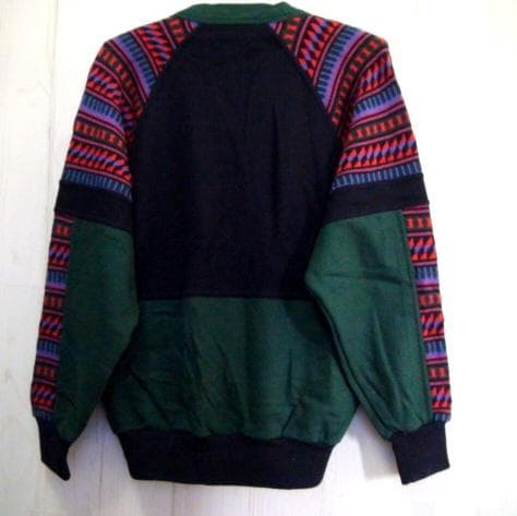 20212　sporutinoGOLF メンズ　カーディガン　緑Ｘ紺　サイズＭ