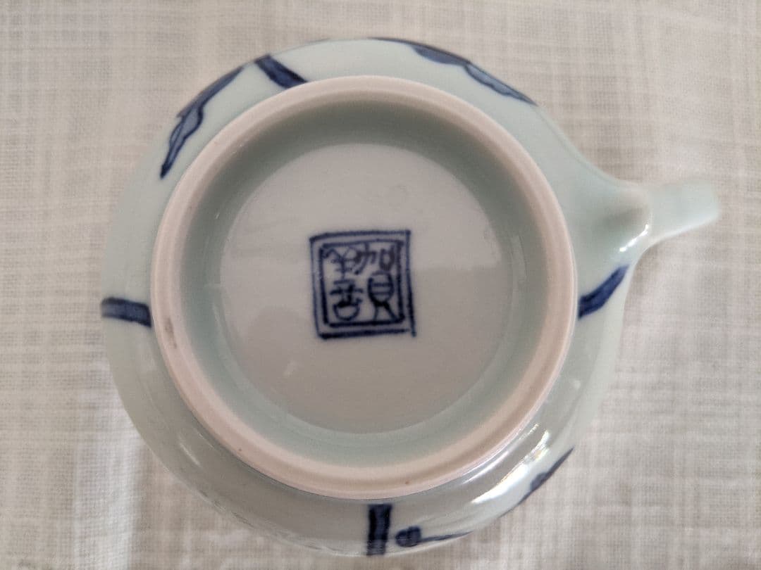 手描き　清水焼　北村賀善　洋花デザイン