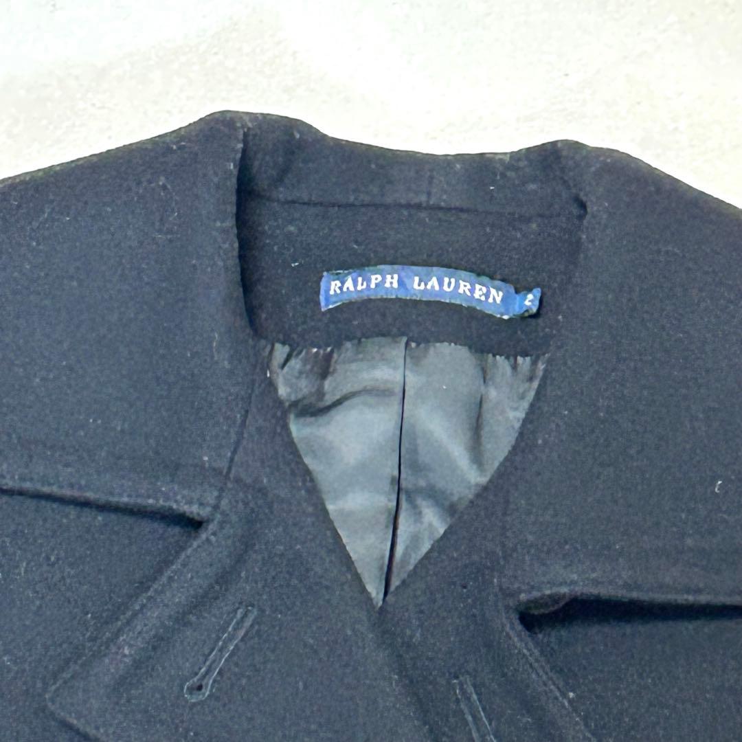 【美品】ラルフローレン　Pコート　ウール　カシミヤ混　ブラック