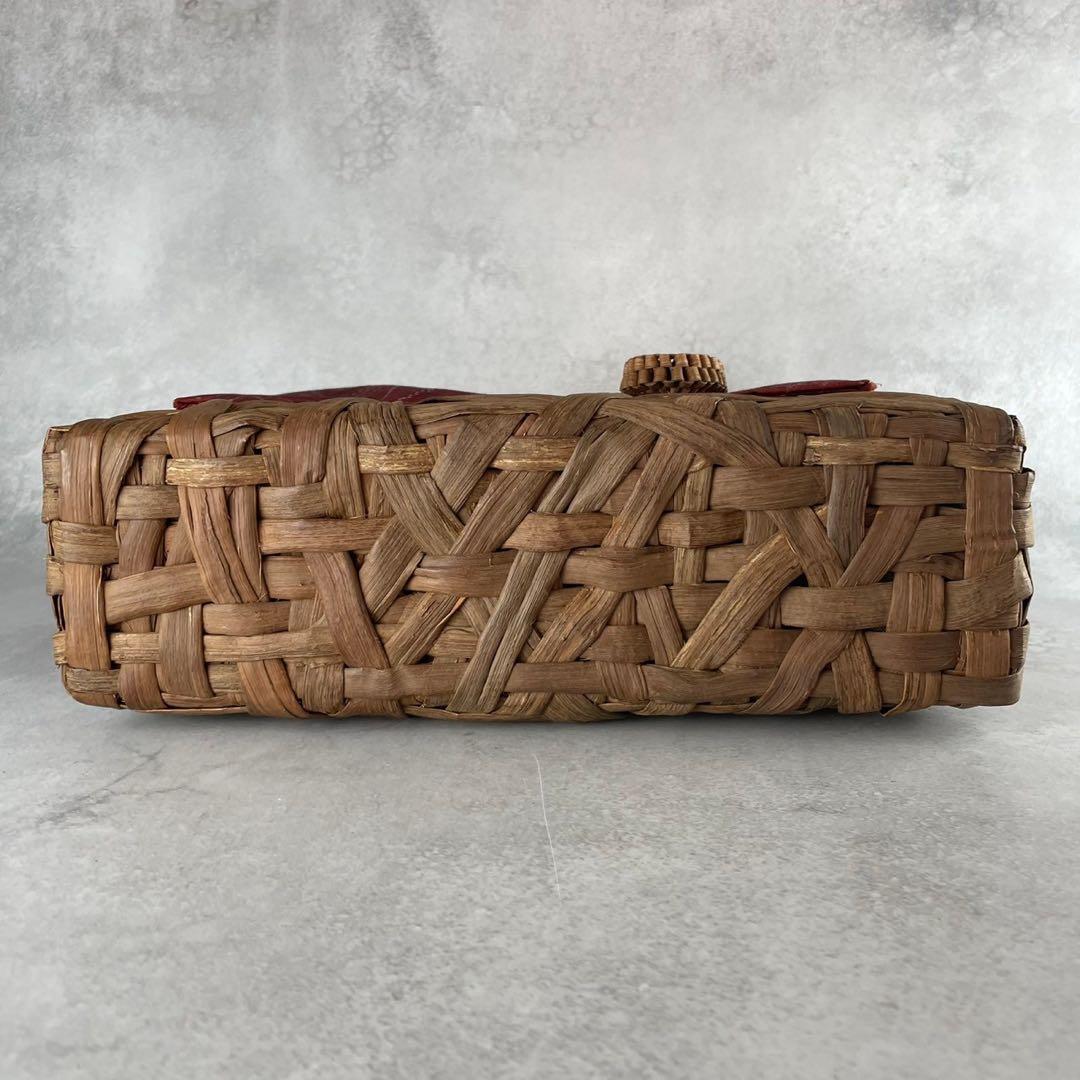 山葡萄かごバッグ 和装バッグ 専用豚毛ブラシ付き