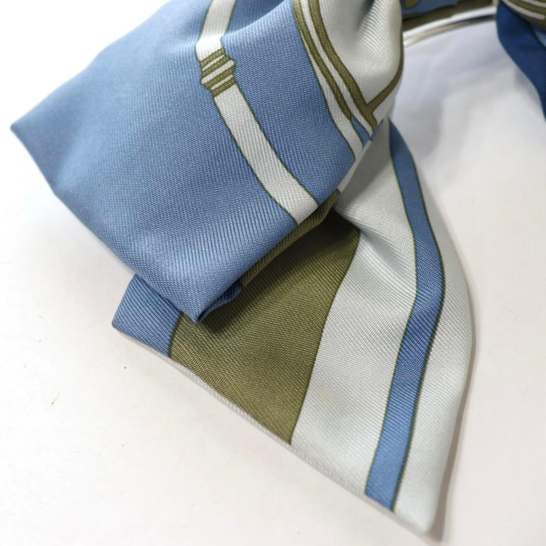 美品 HERMES エルメス リボン バレッタ シルク グルネル エクスリブス