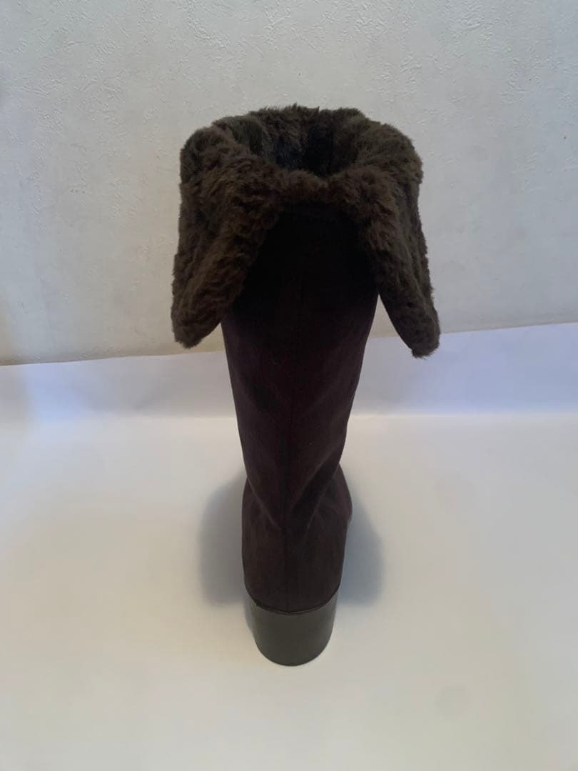 【新品未使用】TOP DRY ダークブラウン ファー付きロングブーツ