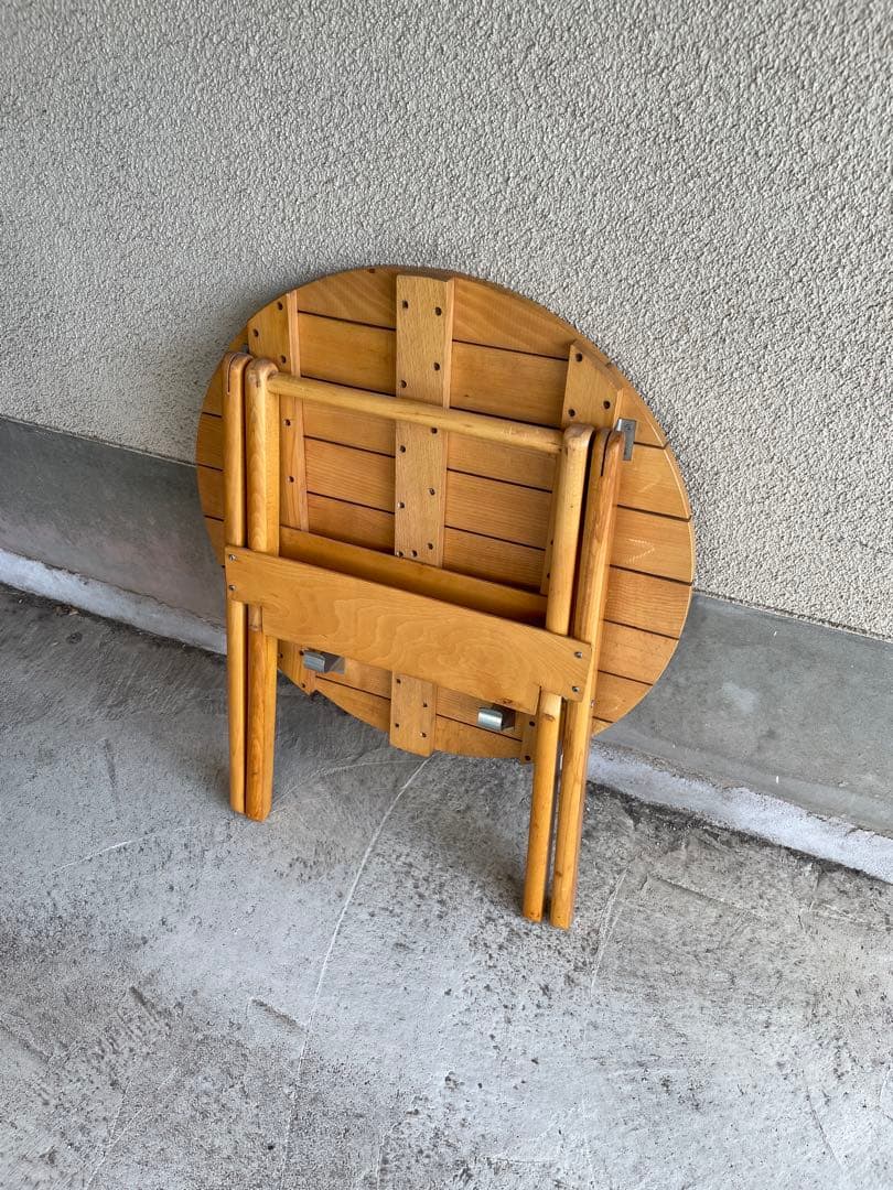 ヴィンテージ ラウンドフォールディングテーブル フレンチミッドセンチュリー