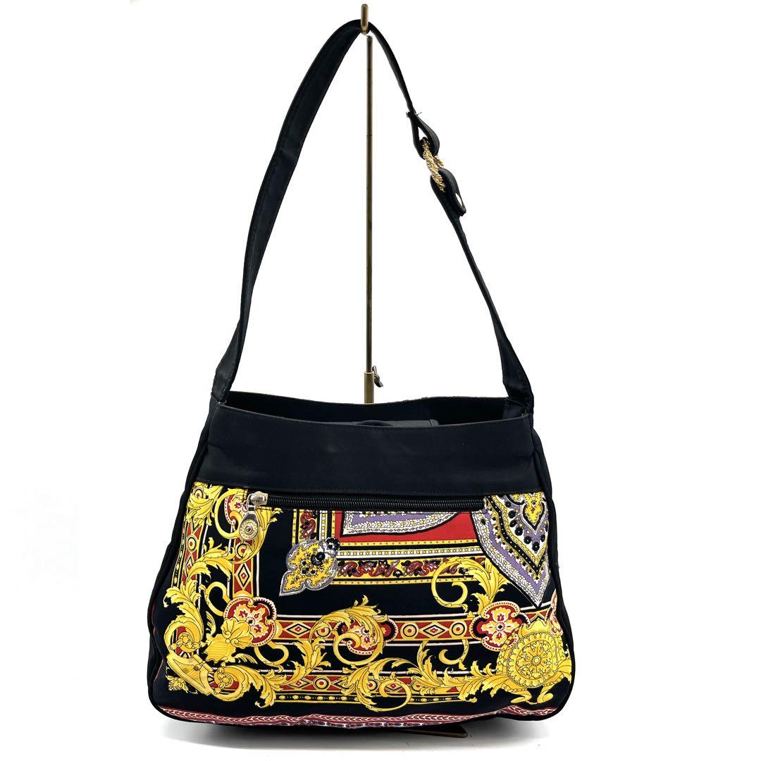 ヴェルサーチ ワンショルダーバッグ バロック柄 ゴールド装飾 イタリア製