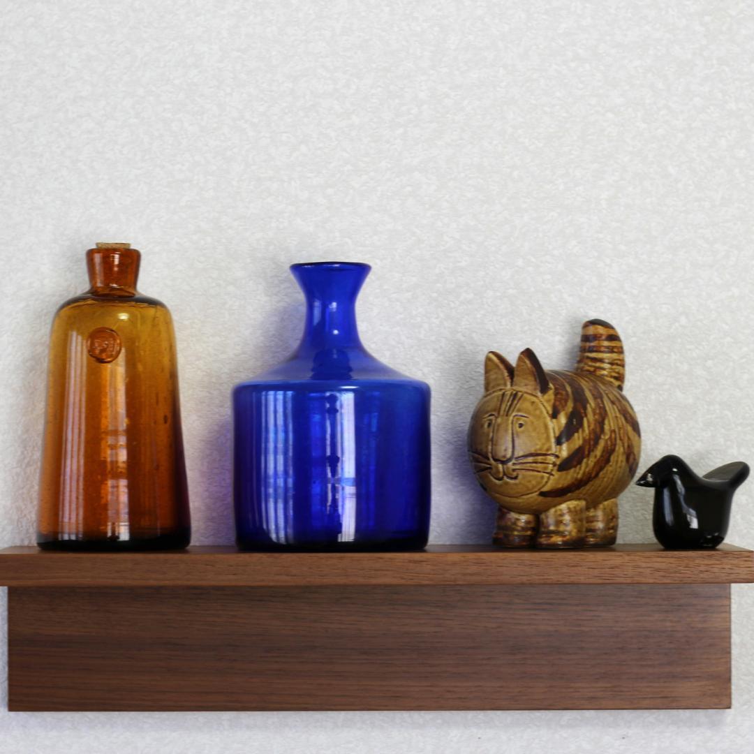 【サイン有り】Erik Hoglund　エリックホグラン　ブルーガラス 花器花瓶