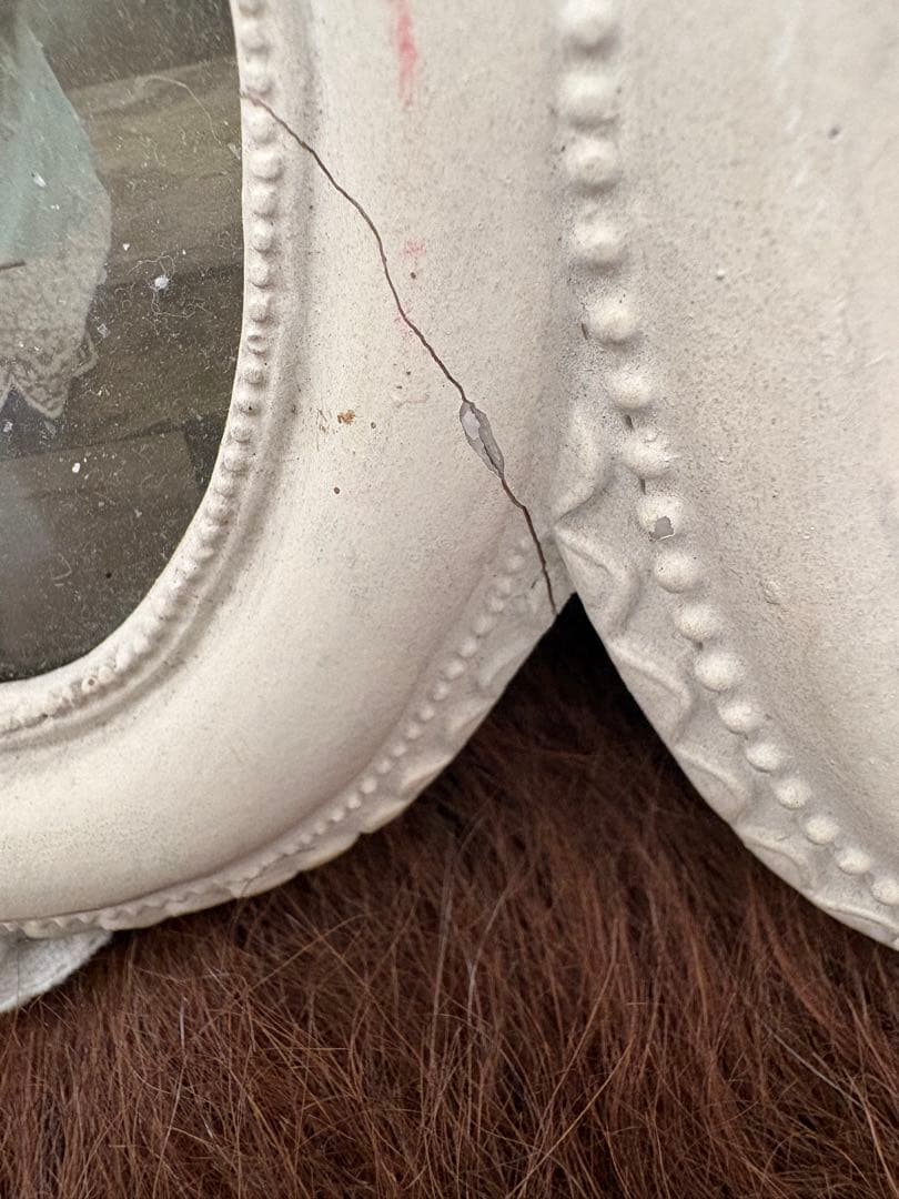 フォトフレーム　リボンモチーフ　フランス　シャビー　ブロカント