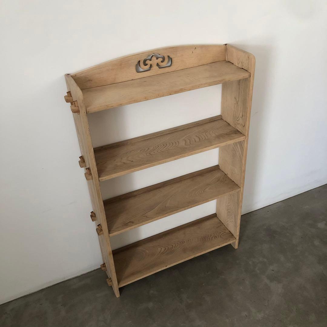 レトロ　アンティーク　古道具　古家具　剥離家具　ストリップド　本棚　食器棚