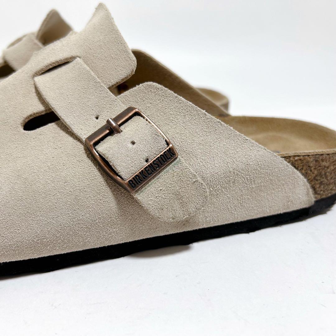 美品☆ビルケンシュトック ボストン スエード ベージュ系 ナロー幅 24.5cm