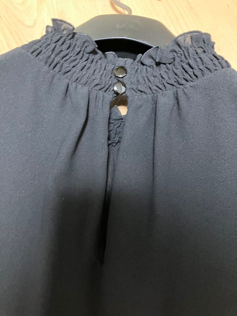 美品　ANAYI フリル　ブラウス　ブラック　黒　アナイ