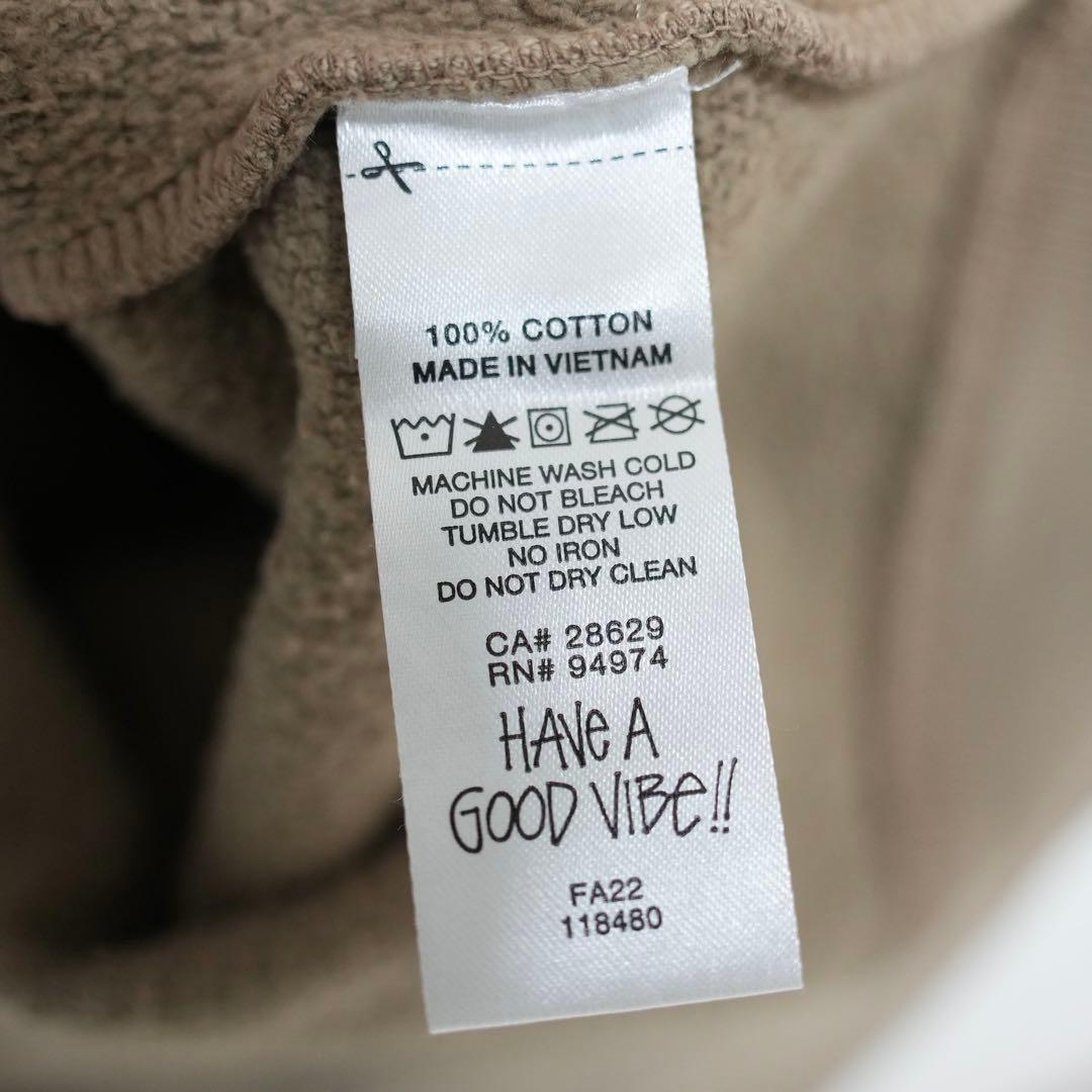 stussy スウェット　刺繍　カーキ