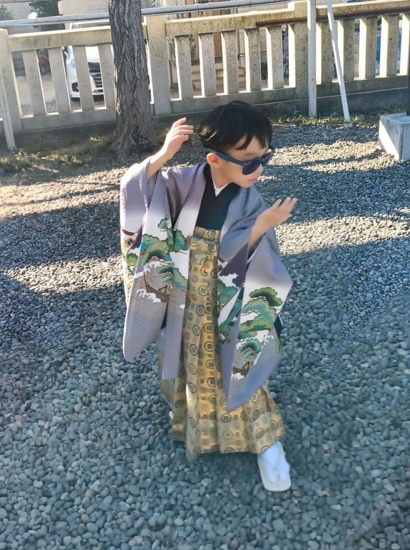 七五三5歳男児　羽織袴完全セット ※撮影時の息子は身長110cm体重16キロ