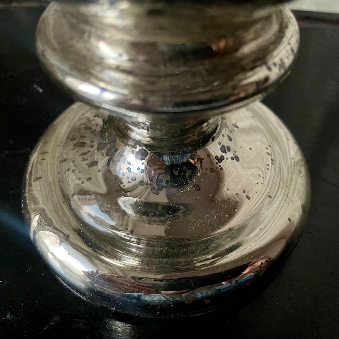 大きなメルキュリーグラス　キャンドルホルダー　フランスアンティークヴィンテージ