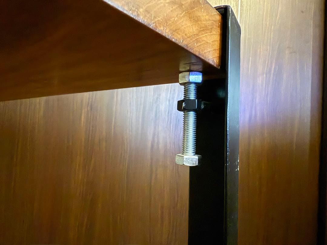 アイアン脚ウッドサイドテーブル　無垢材