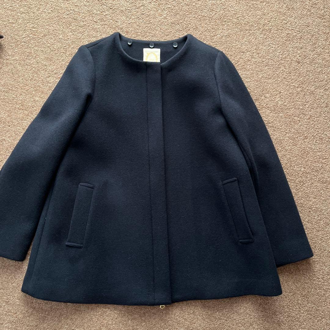 【美品】SHIPS khaju ウールコート ネイビー 36
